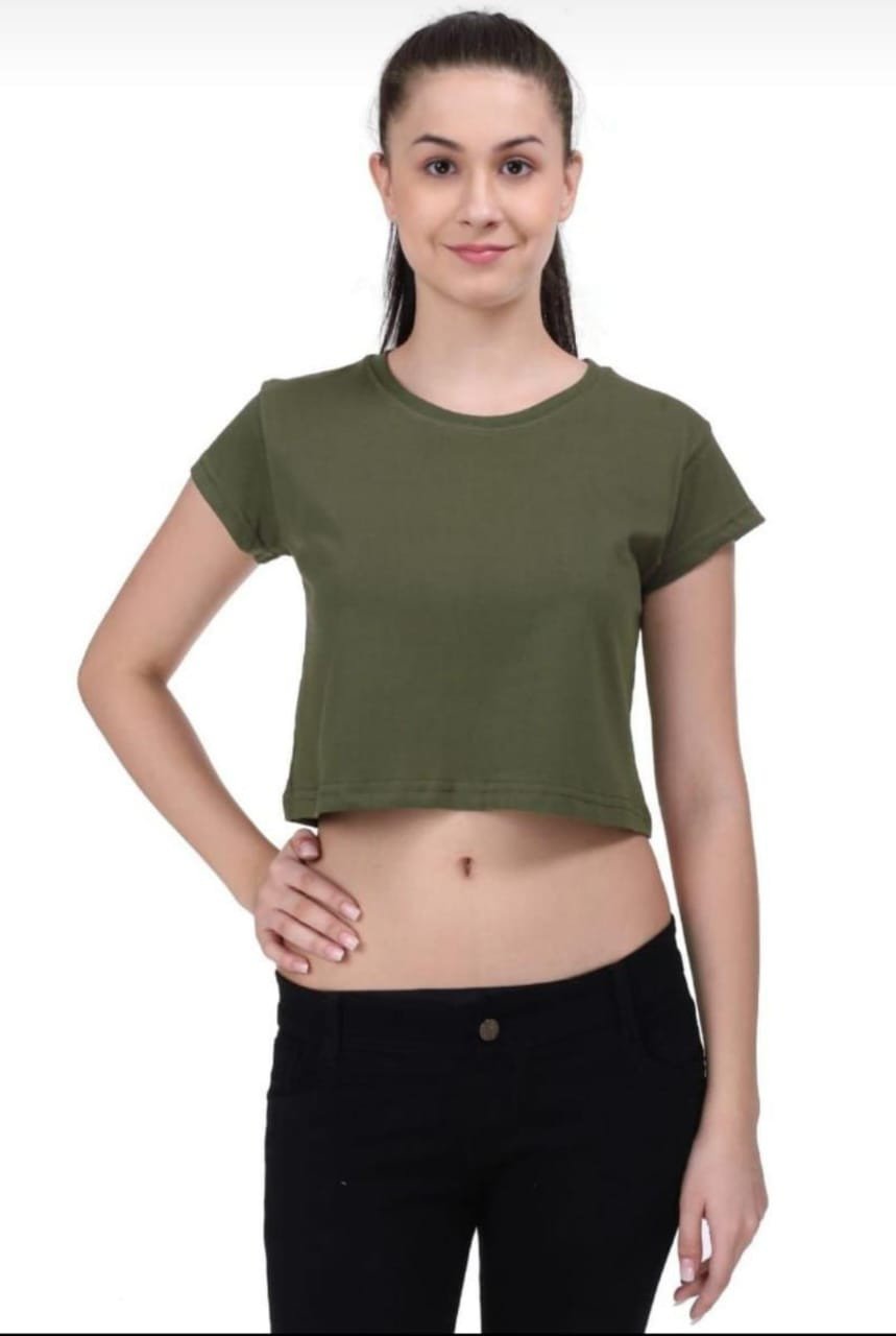Women's Crop Top Manufacturer - Olive Green