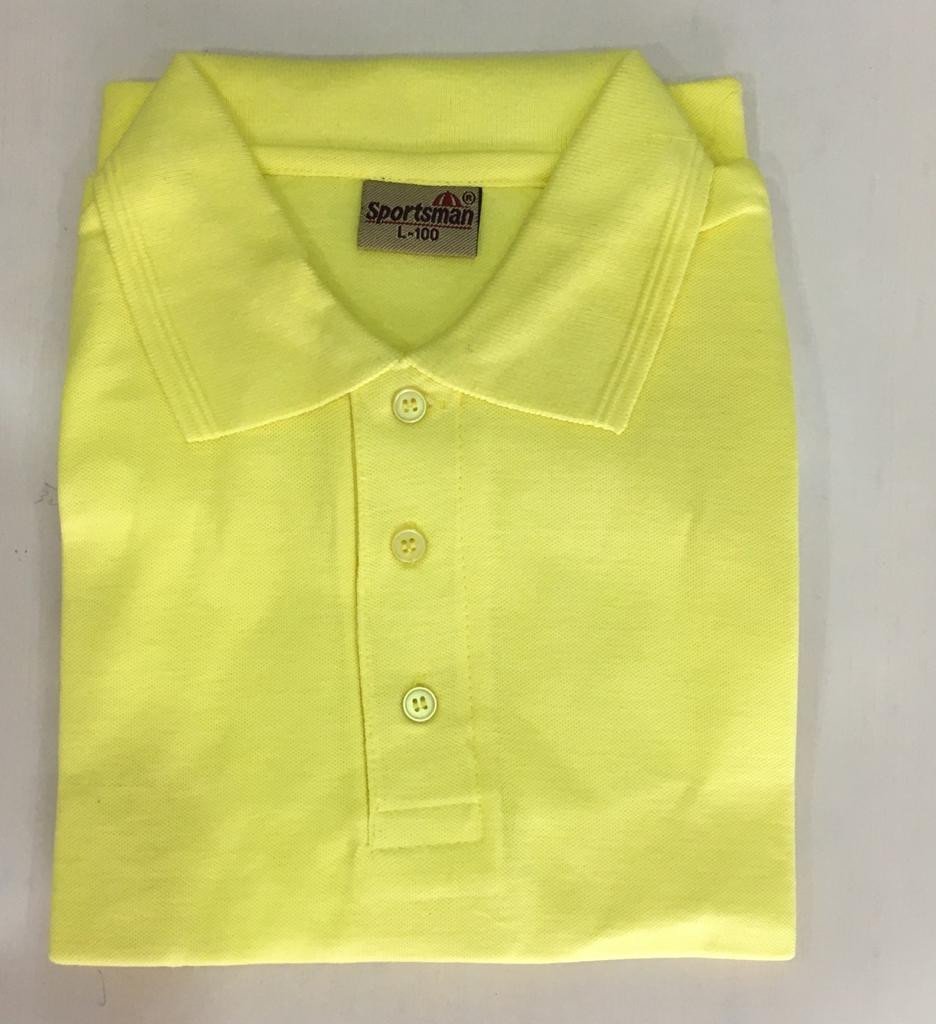 Sportsman Polo neck T-Shirt supplier - 230 Gsm - Lemon Yellow