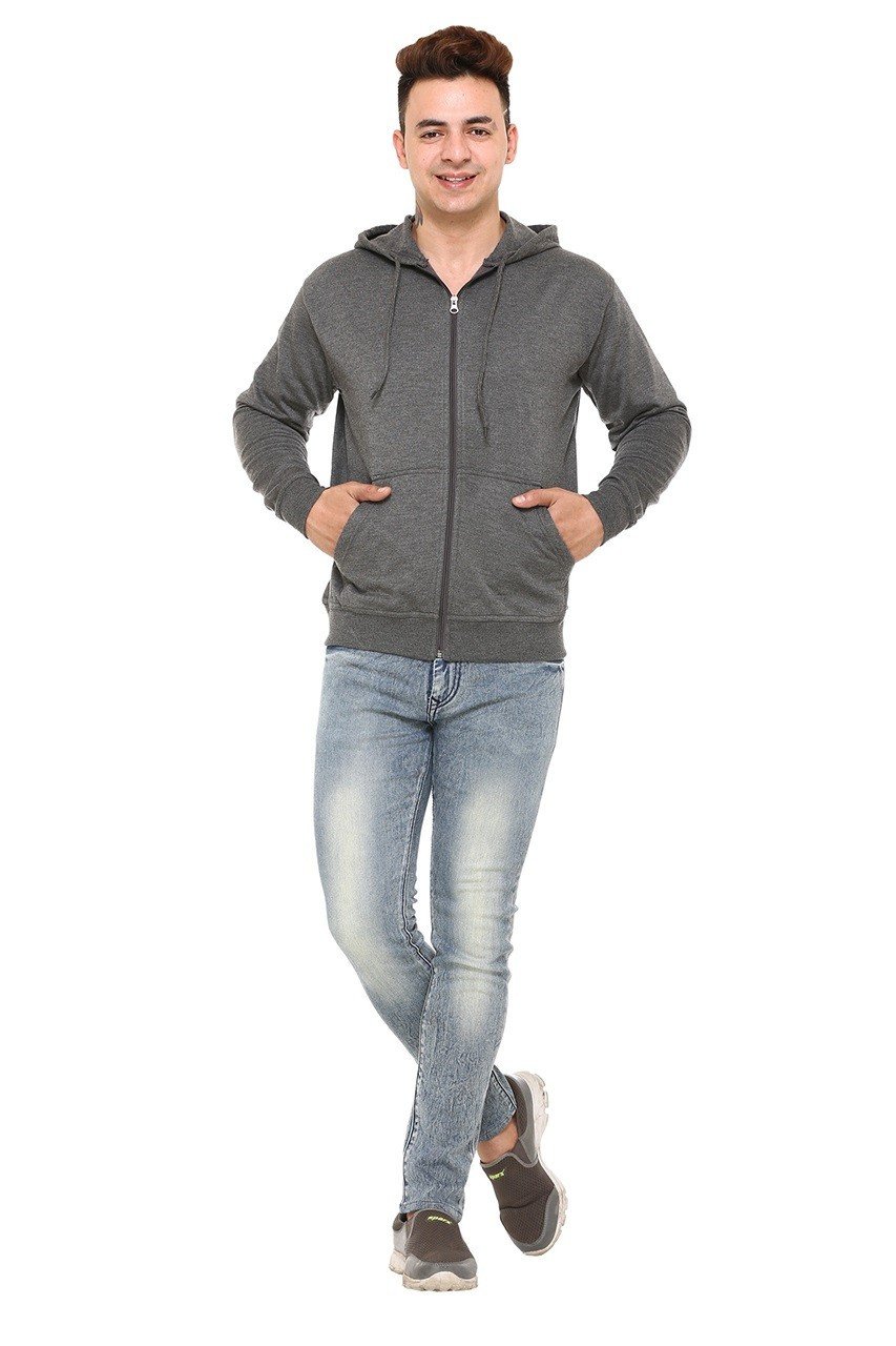 Polaris Charcoal Grey Grey Zipper Hoodie
